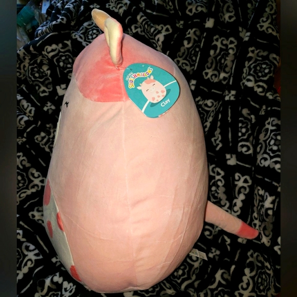Squishmallow 16" Clay the Pink Spotted Belly Cow 2023 KELLYTOY NWT HARD TO FIND - Picture 2 of 8